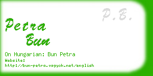 petra bun business card